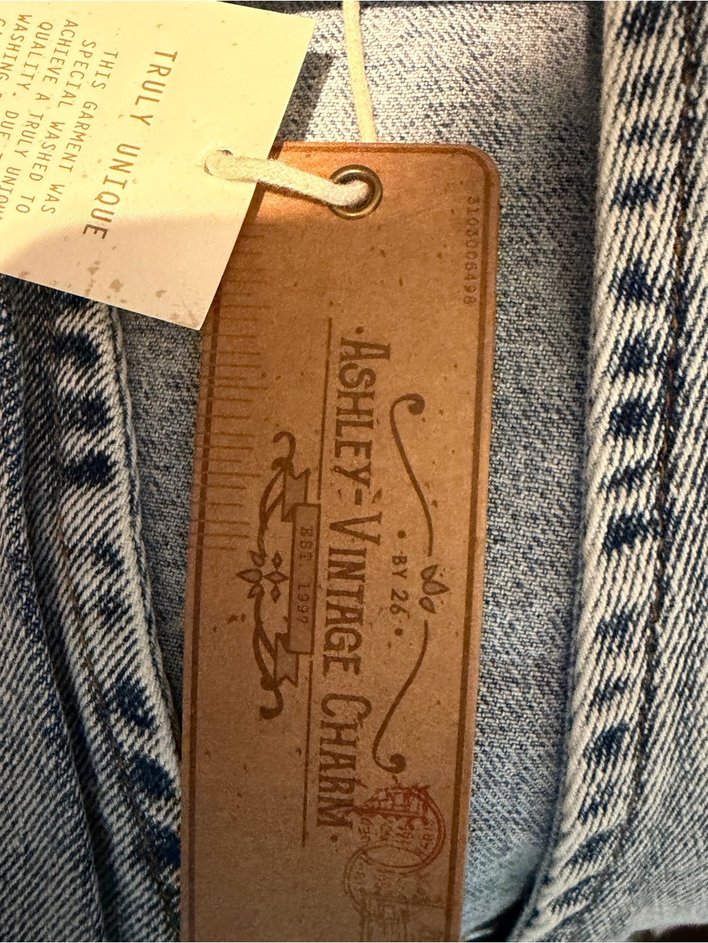 Ashley By 26 International Light Blue Denim Tie-Front Vest - Picture 3 of 3